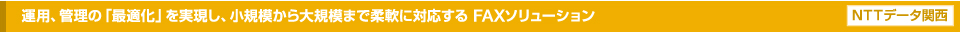 運用、管理の「最適化」を実現し、小規模から大規模まで柔軟に対応するFAXソリューション